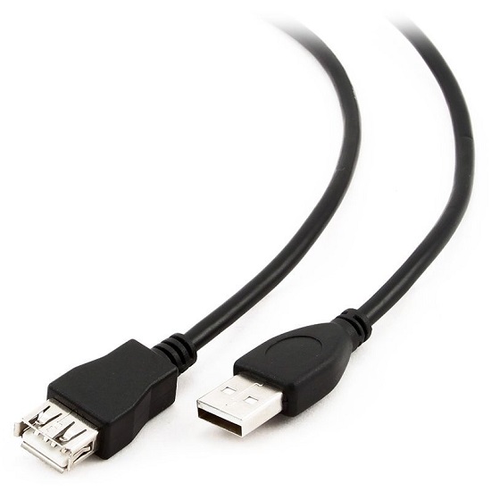 Кабель-удлинитель USB  1.8м CABLEXPERT CC-USB2-AMAF-6B-N, черный, медь, серия Pro