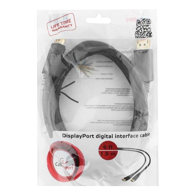Кабель DisplayPort – DisplayPort 1.8м Cablexpert CC-DP2-6 черный