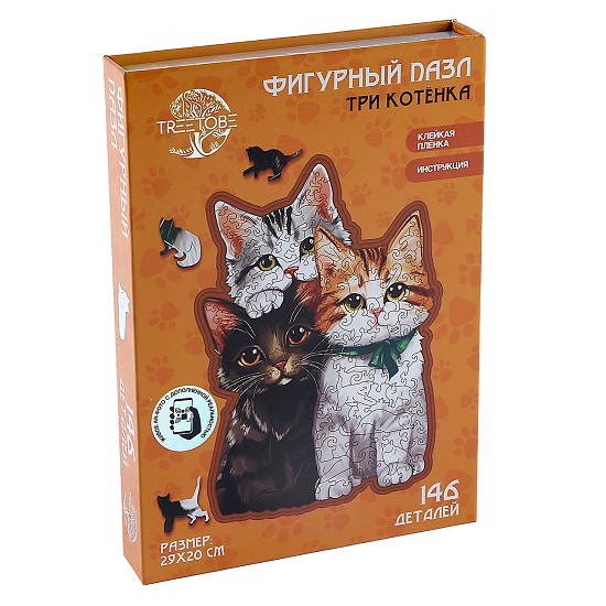 Пазлы деревянные фигурные «Котята», 146 элементов 9888201