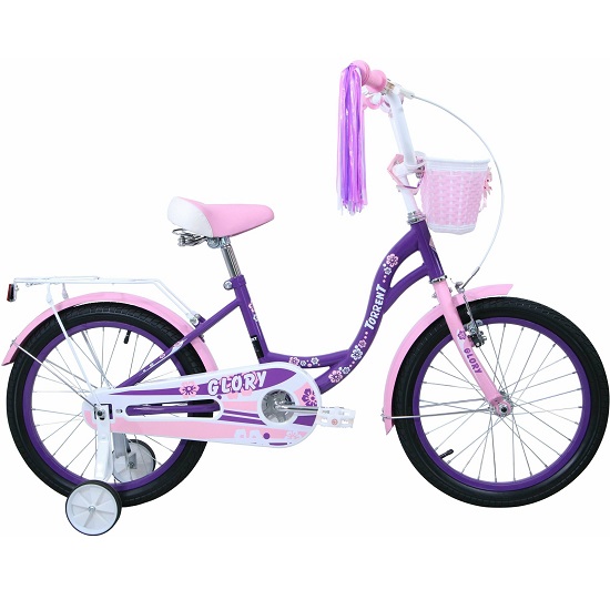 Велосипед TORRENT Glory (1 скорость, добавочные колеса, рама сталь, колеса 18", корзина)