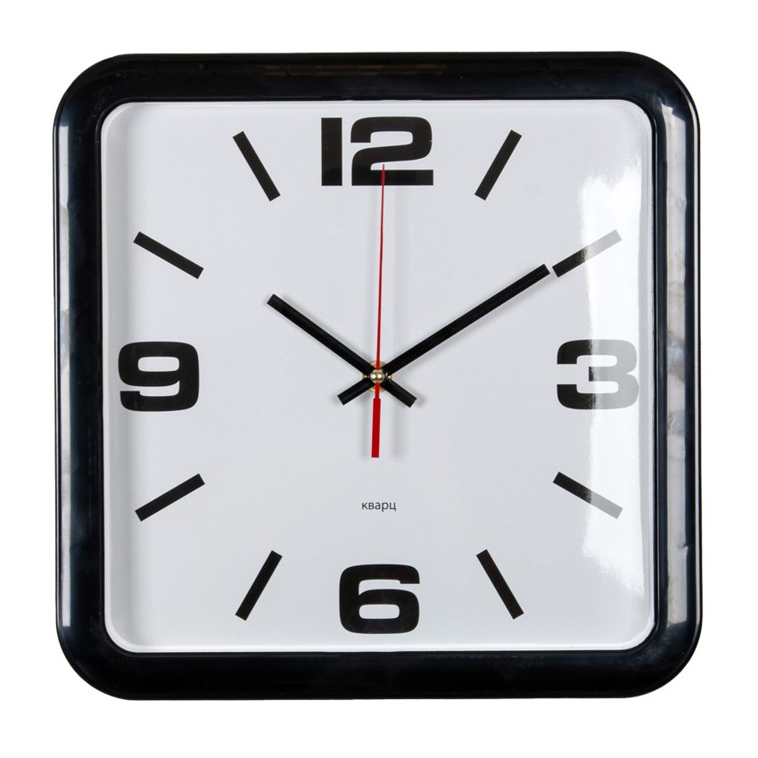 Часы настенные БЮРОКРАТ WALLC-S90P черный/белый