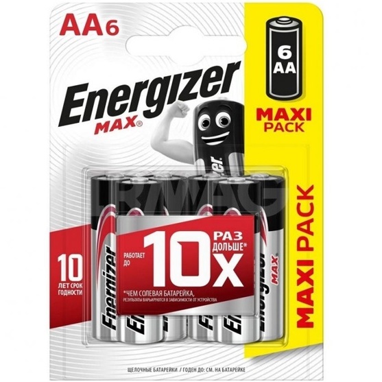 Элемент питания ENERGIZER LR06 MAX BL-6 (6/12/72)