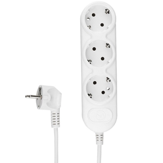 Сетевой удлинитель  3.0м POWER CUBE PC-3-3M, белый, 3 розетки, без выкл., 10А