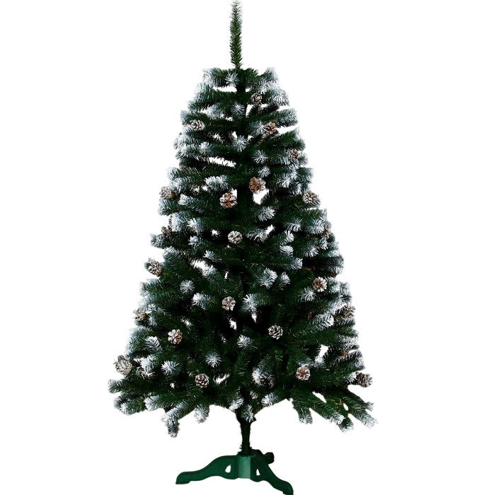 Ёлка искуственная с шишками «Таёжная элитная, белоснежная», 150 см, ПВХ ветки отгибаются