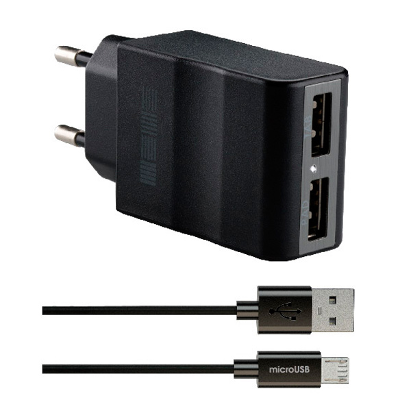Сетевое ЗУ 2USB 2.4A INKAX CD-65 microUSB черный