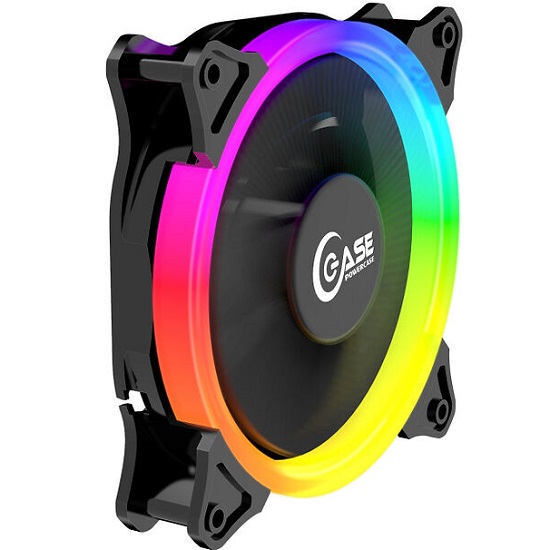 Вентилятор Powercase (PF1-3+4) 5 color LED 120x120x25мм (100шт./кор, 3pin + Molex, 1150±10% об/мин) Bulk