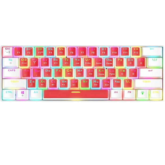Клавиатура JETACCESS PANTEON T2 PRO BS Red-White (77)