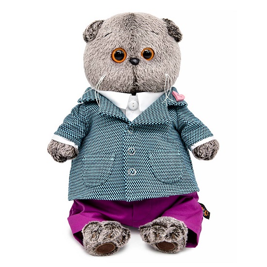 Мягкая игрушка Басик в пиджаке с орнаментом , 22 см (Ks22-268)