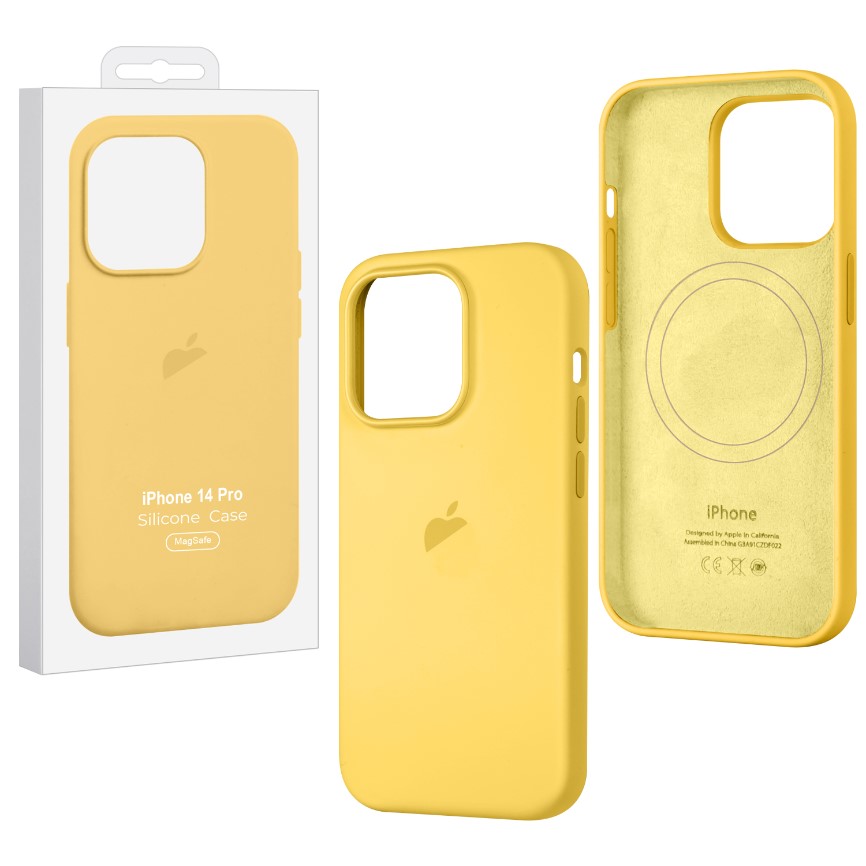 Силиконовый чехол SILICONE CASE для iPhone 14 Pro Sun Glow (MagSafe) c LOGO