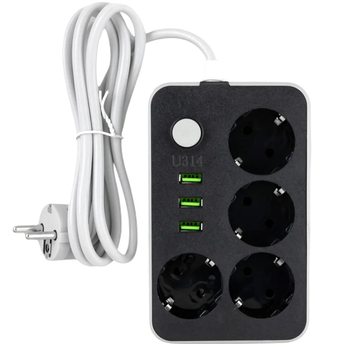 Сетевой фильтр  3.0м СТАРТ 4x3-ZV 3USB-A  4 розетки