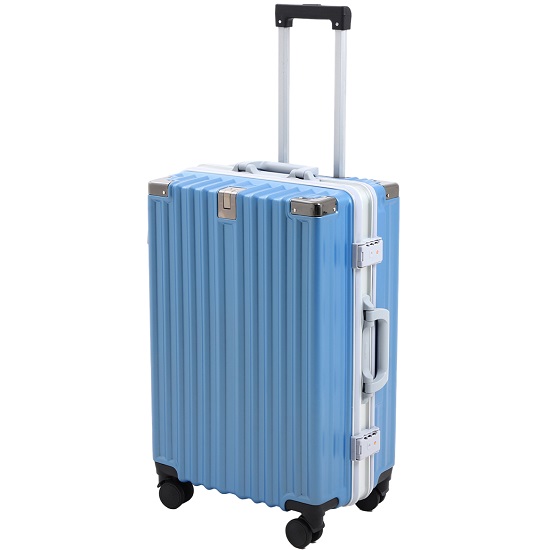 Чемодан средний 55 л (M), отдел на молнии, 2 кодовых замка, 4 колеса, крючок, цвет синий