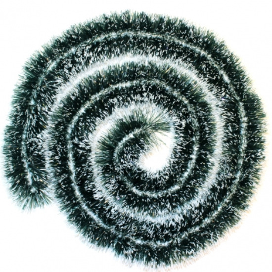 Гирлянда "Норка" зеленая с белыми кончиками, 100мм, дл.1,8м