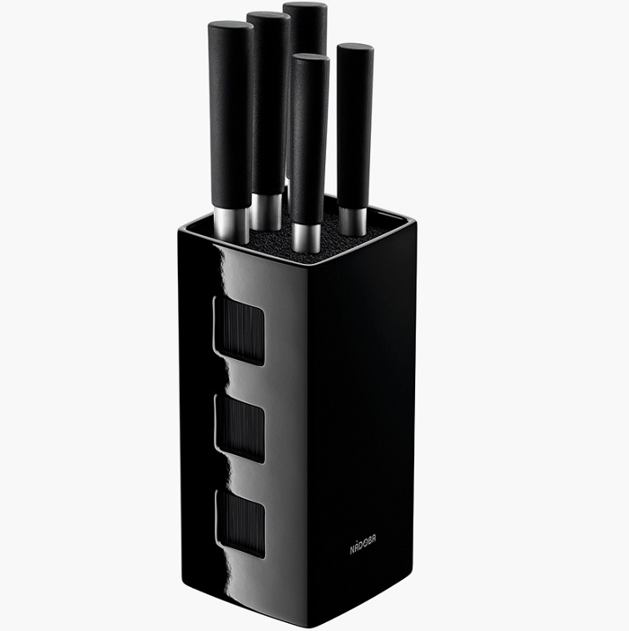 Набор ножей NADOBA, серия KEIKO, 5шт, с универсальным керамическим блоком