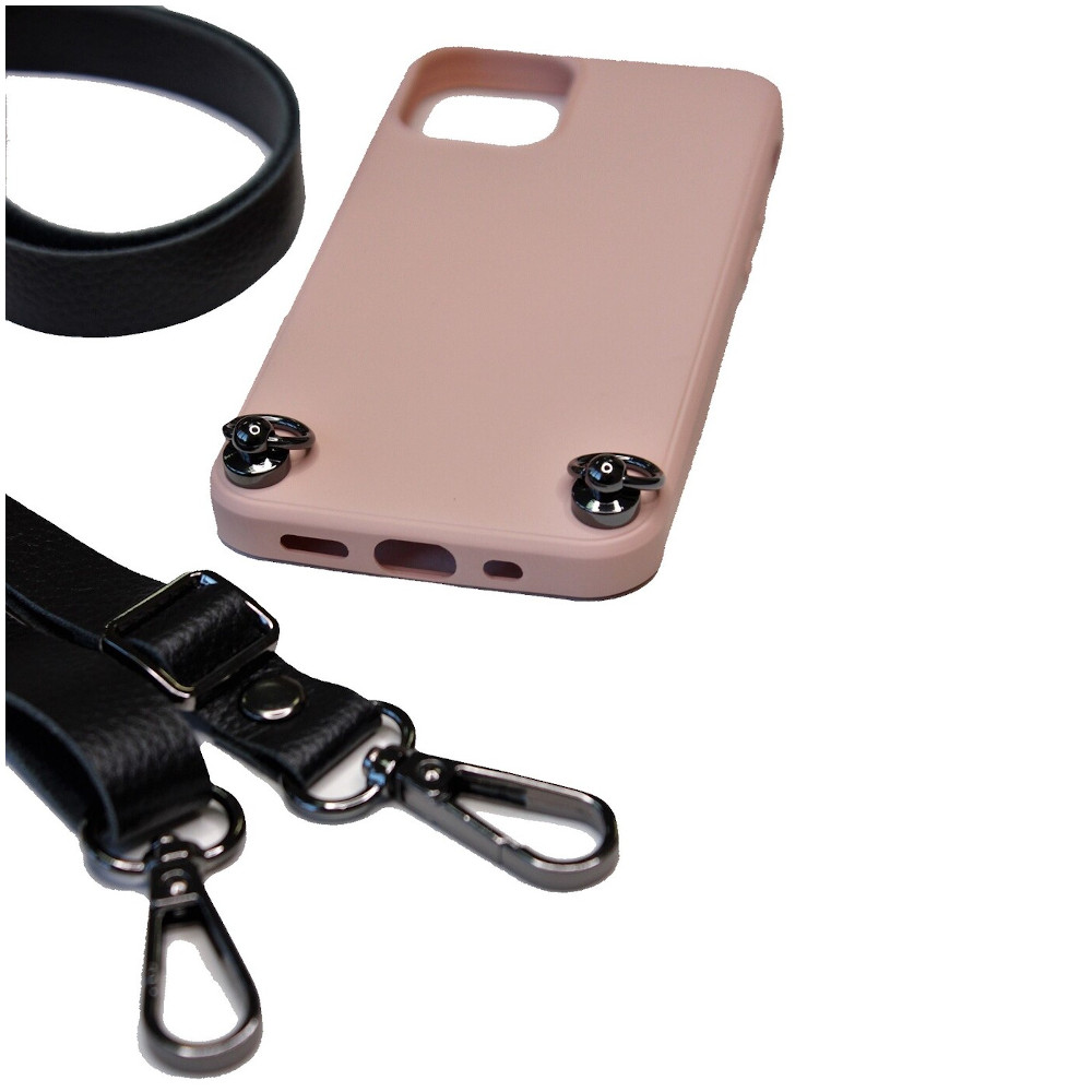 Задняя накладка ALL А1 для iPhone 12/12 Pro светло-розовый на ремешке