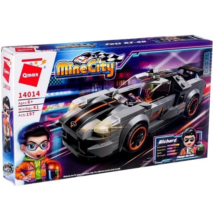Конструктор QMAN 14014 Гоночная машина 197 дет. в кор.