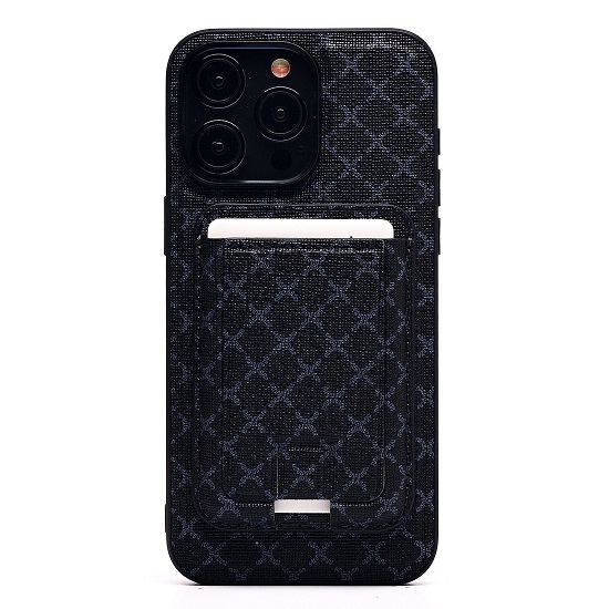 Задняя накладка SM022 SafeMag для iPhone 15 Pro Max (black) c картхолдером