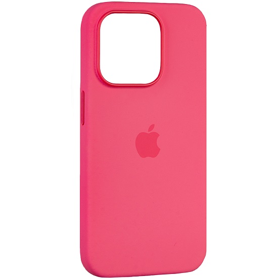 Силиконовый чехол SILICONE CASE для iPhone 15 Pro Max (MagSafe + анимация NFC Clear) c LOGO Pink