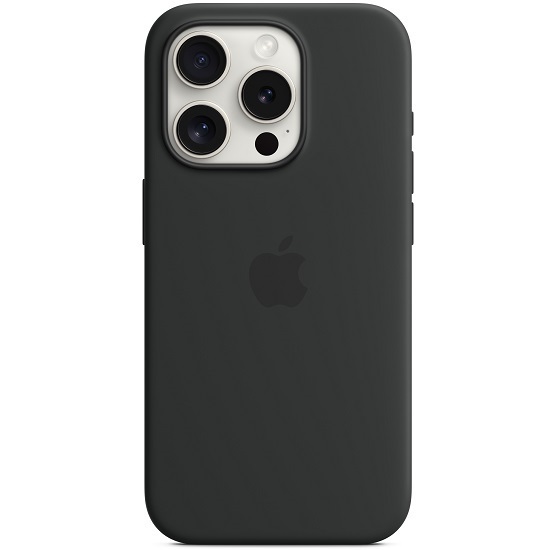 Силиконовый чехол SILICONE CASE MagSafe для iPhone 15 Pro №01 Black (АНИМАЦИЯ в цвет чехла)