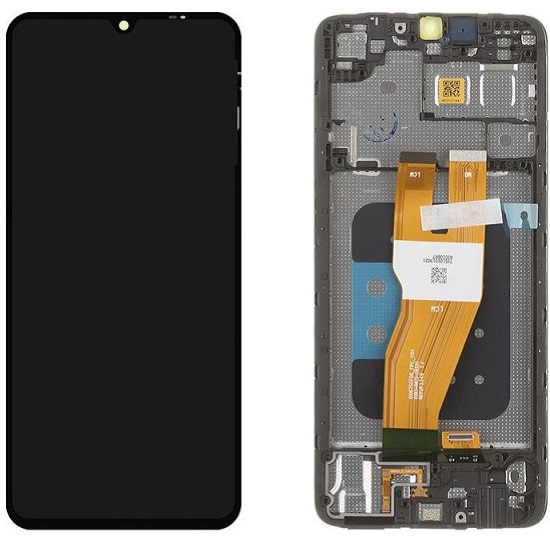 LCD дисплей для Samsung Galaxy A05  в рамке (черный)