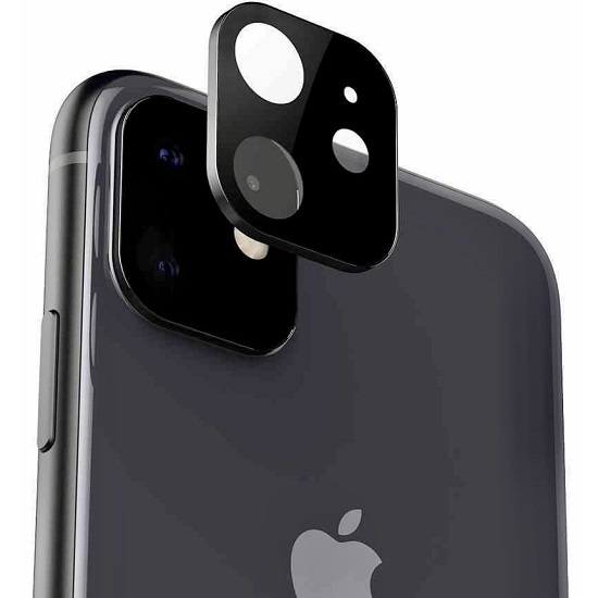Противоударное стекло FUMIKO для камеры iPhone 11 черная рамка