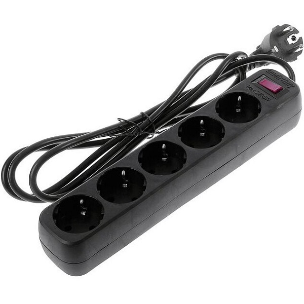 Сетевой фильтр  1.8м SMARTBUY One (SBSP-18-K), 5 розеток, черный