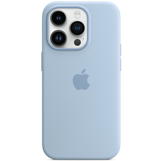 Силиконовый чехол SILICONE CASE для iPhone 14 Pro Sky (MagSafe + анимация NFC Clear) c LOGO