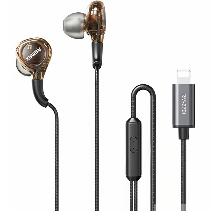 Наушники REMAX RM-670i, черный, Lightning