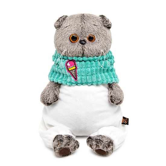 Мягкая игрушка Басик в комбинезоне и снуде , 25 см (Ks25-289)