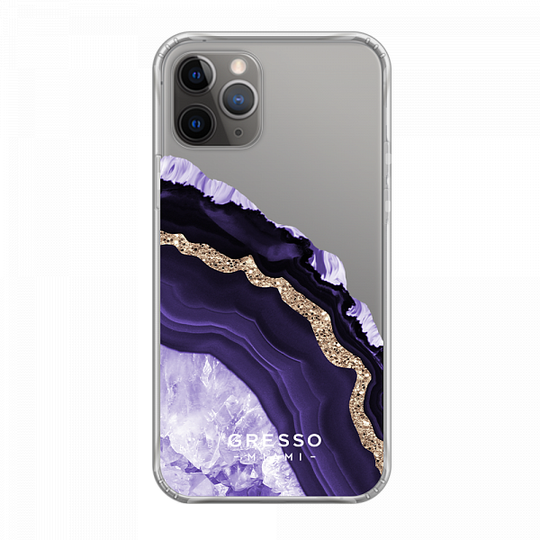 Задняя накладка GRESSO для iPhone 11 Pro. Коллекция "Drama Queen". Модель "Ultraviolet Agate".