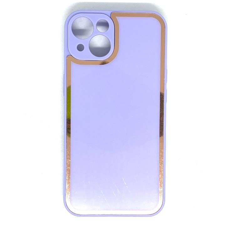 Задняя накладка AKSS для iPhone 13, светло-фиолетовый, имитация стекла с защитой камеры