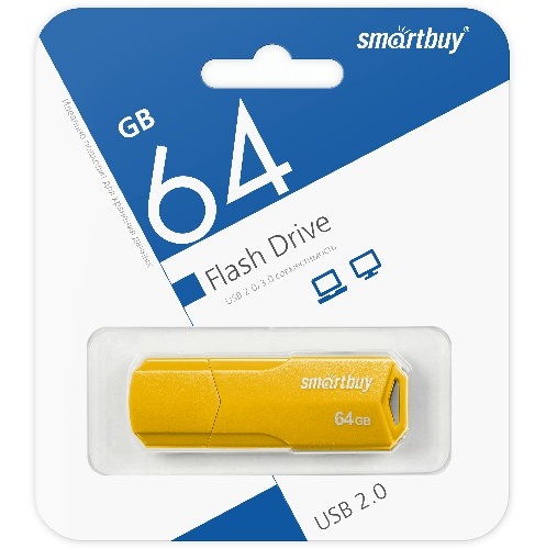 USB 64Gb SMARTBUY Clue жёлтый