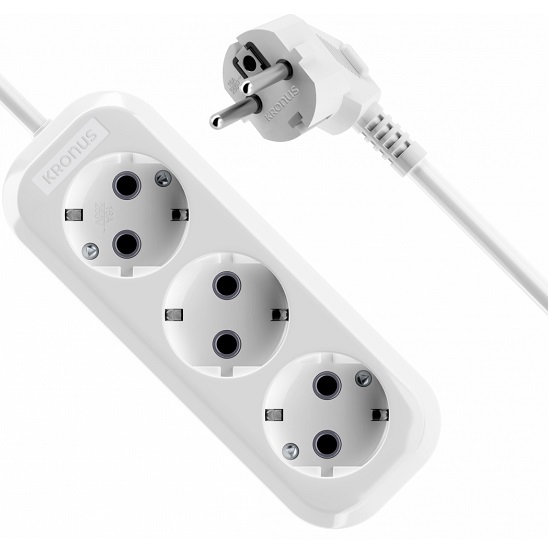 Сетевой удлинитель  3.0м KRONUS KRS-04-0012, 3 розетки, 16А/3,5кВт с/з ПВС 3х1,0
