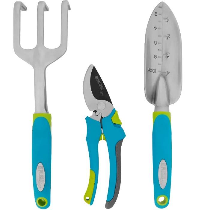 Набор садового инструмента с секатором, алюминиевый цельнолитой, 3 предмета, LUXE// Palisad 629018