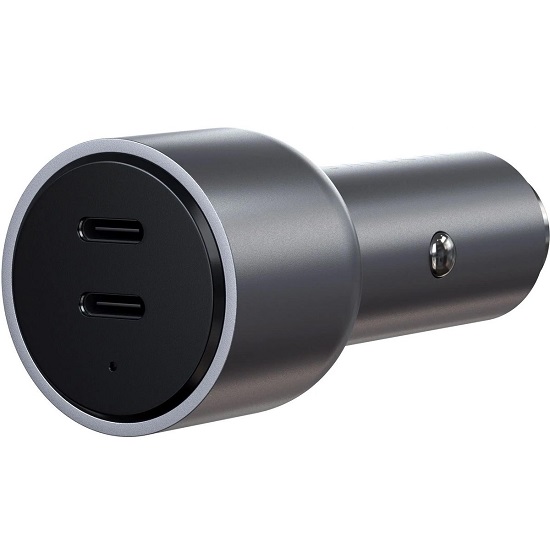 Авто ЗУ 2 Type-C SATECHI ST-U2C40CCM, серый космос, 40W