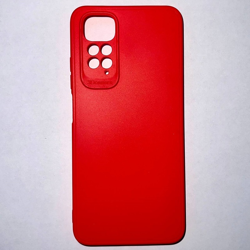 Задняя накладка Мобилис для Xiaomi Redmi Note 11 4G, красный , матовая с защитой камеры