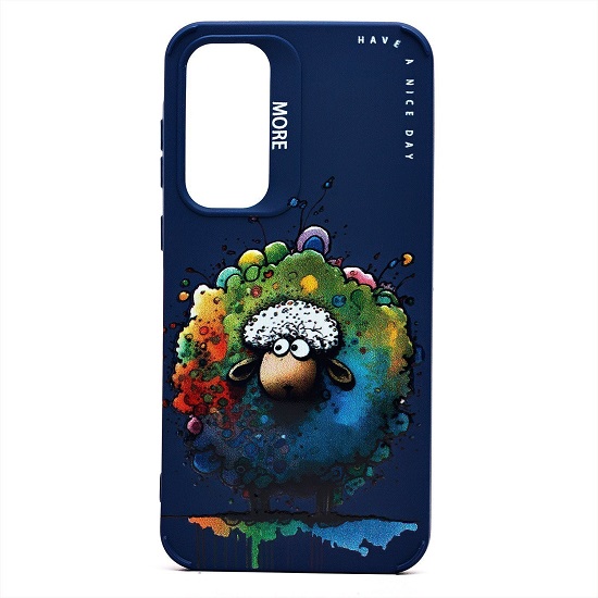 Задняя накладка SC335 для Samsung Galaxy A35  (овечка) (dark blue) (232907)