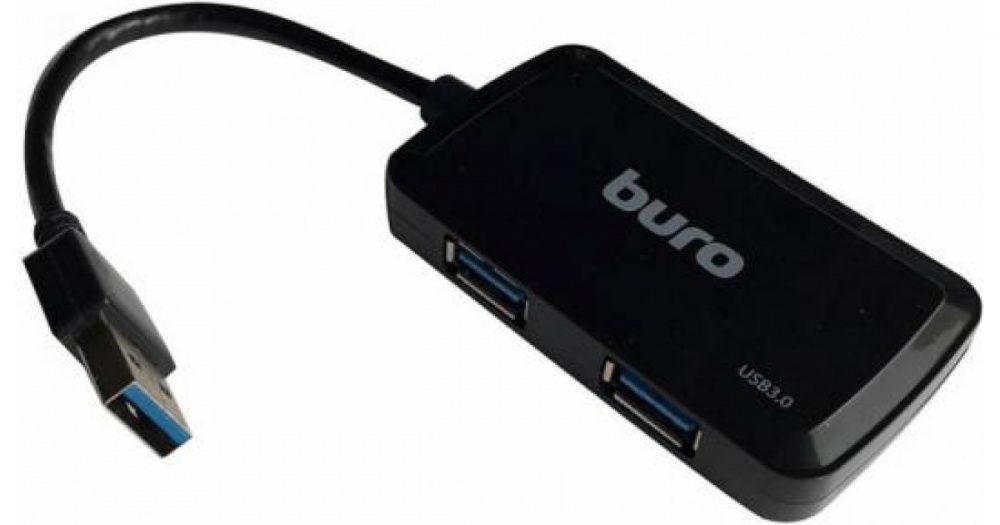 USB-хаб BURO BU-HUB4-0.3-U2.0-Splitter 4порт. черный