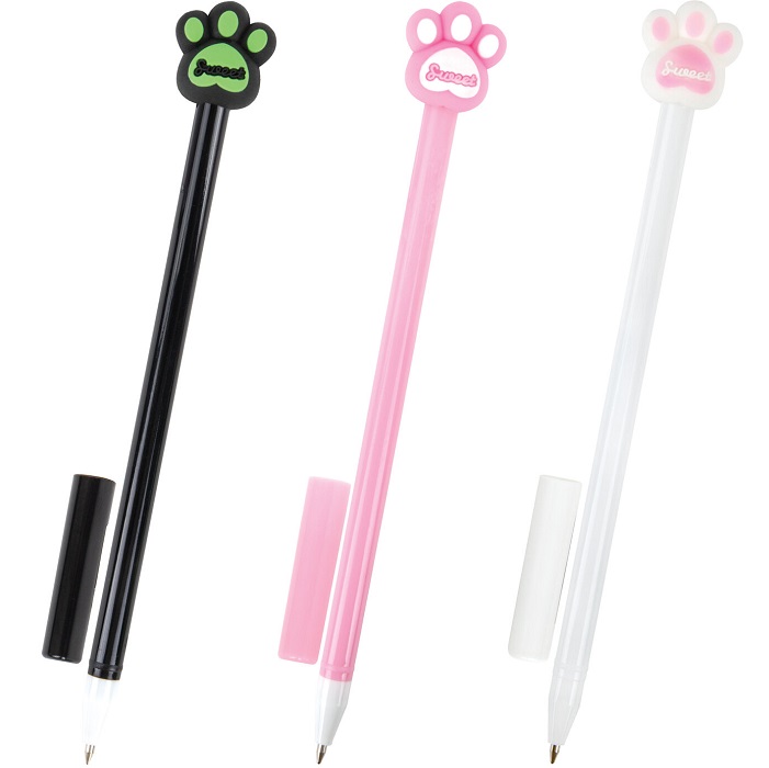 Ручка ЮНЛАНДИЯ "Лапка", корпус ассорти, СИНЯЯ, узел 0,7мм, 143784