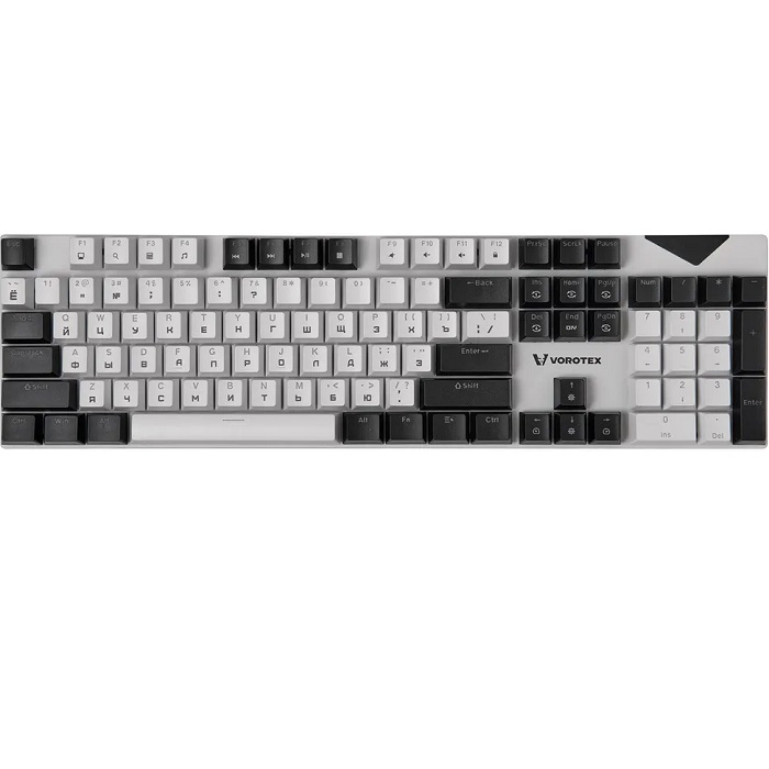 Клавиатура VOROTEX K104S Blue Switch, Белый,чёрный