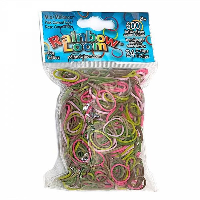 Резиночки для плетения браслетов RAINBOW LOOM, розовый камуфляж   9128193