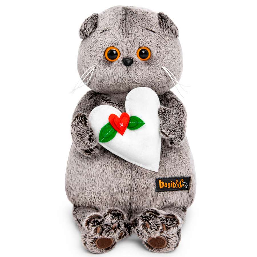 Мягкая игрушка Кот Басик с весенним сердцем 22 см (Ks22-306)