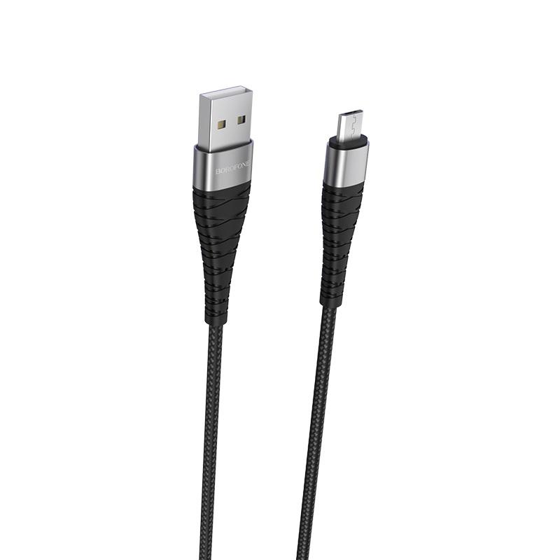 Кабель USB <--> microUSB  1.0м BOROFONE BX32 Munificent чёрный