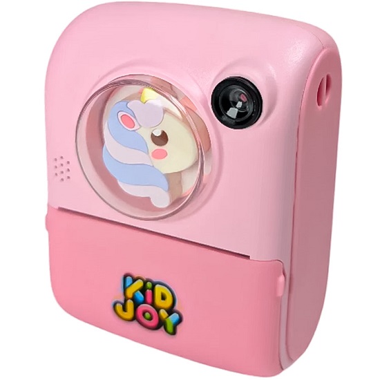 Детская камера c печатью фотографий Kid Joy Print Cam, 2.0'' HD экран, (KDJ-P27) розовая с единорогом