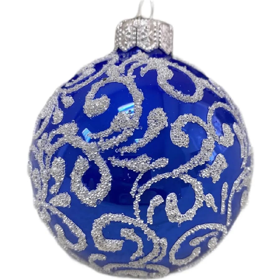 Шар "Вьюнок-веточка морозная" (синий), 65мм, в подарочной упаковке КУ-65-18470/5