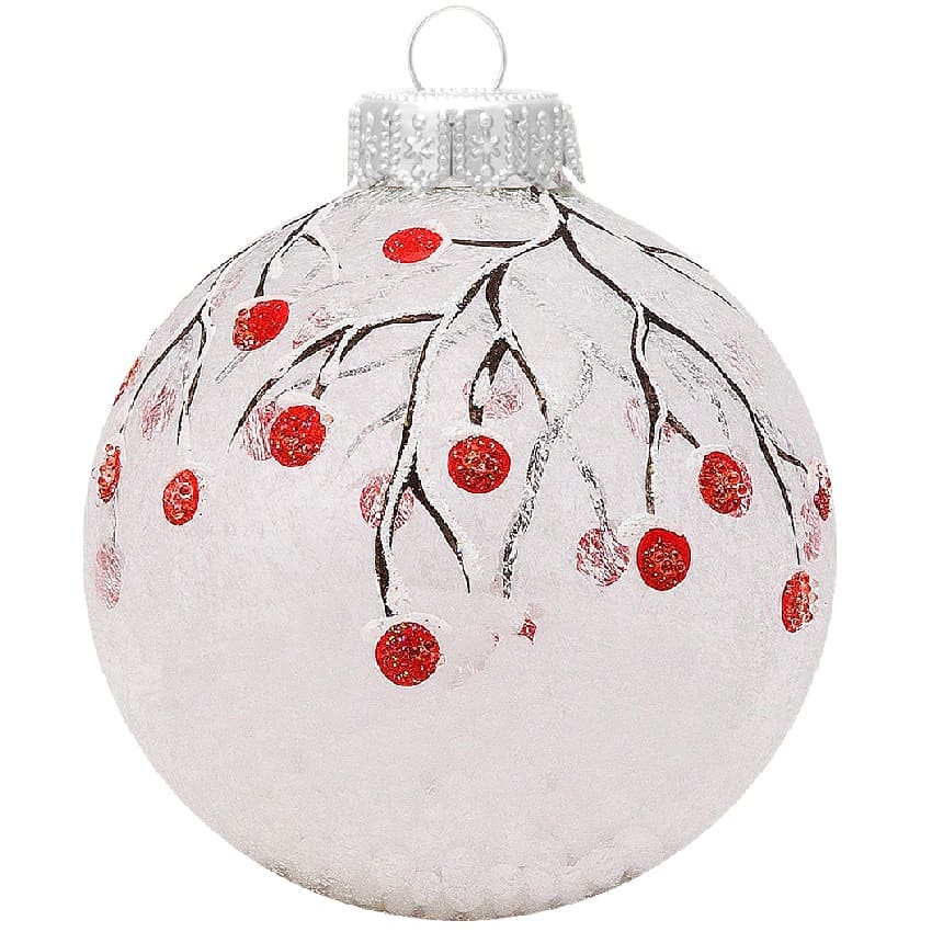 Шар "Зимняя рябина", 85мм, в подарочной упаковке КУ-85-204104