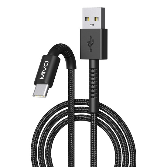 Кабель USB <--> Type-C 1.0м MIVO MX-47T черный
