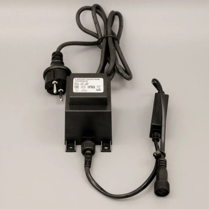 Трансформатор TPF-220AC/DC24-60W-B 200202, усиленная влагозащита IP65, шнур подключения с выпрямителем тока 1.5 м