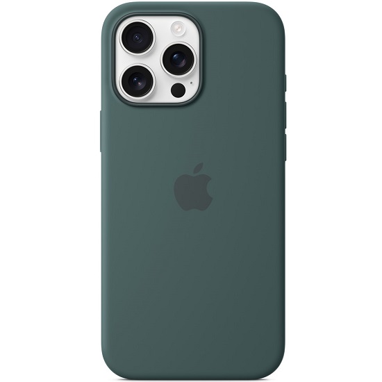 Силиконовый чехол SILICONE CASE MagSafe для iPhone 16 Pro Max Lake Green (+ анимация NFC Clear) c LOGO