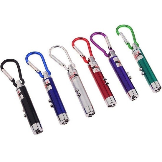 Брелок фонарик + лазер 3в1 в коробке (Китай)(24/600)