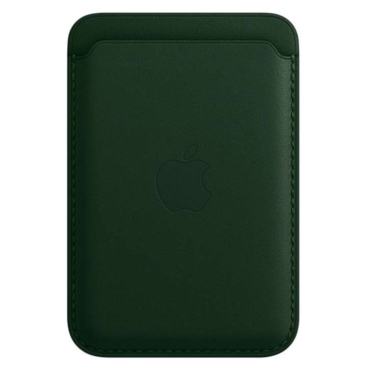 Кошелек для карт MagSafe Leather Wallet (№02 Зеленый) (с лого)